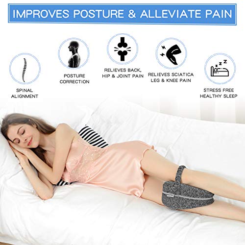 Ergonomic Memory Foam Leg Pillow with Strap for Side Sleepers
