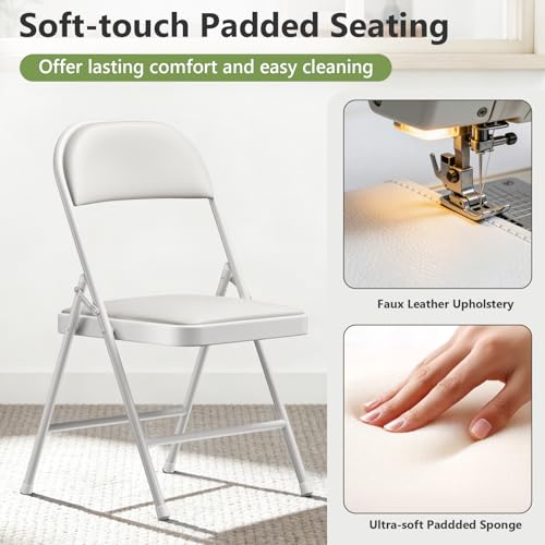 5-Piece Folding Table and Chairs Set, 36 Inch Portable Card Table with Padded Seats