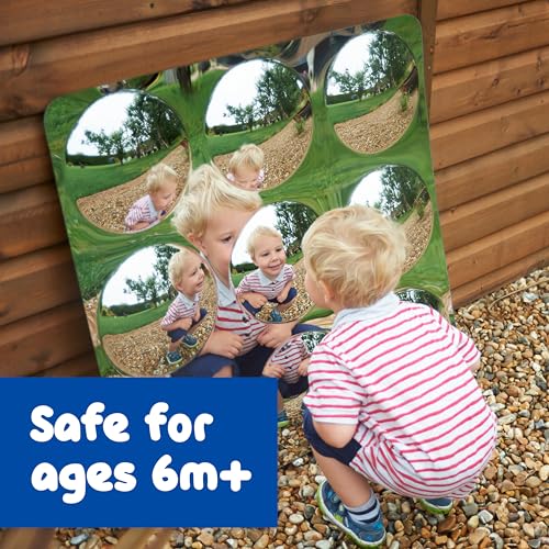 9-Bubble Sensory Wall Mirror for Toddlers, Durable Acrylic Distorted Mirror