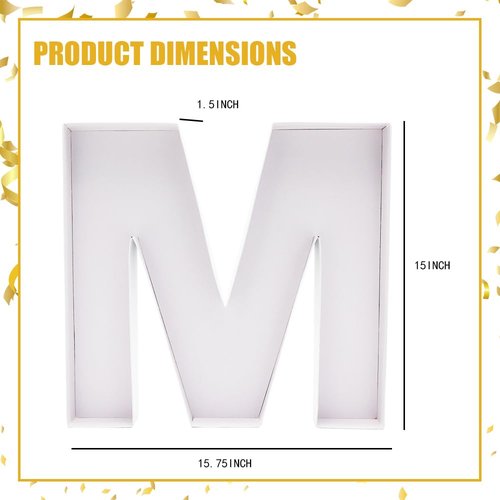 WENPACK Fillable Cardboard Letter 15"x16" Charcuterie Tray Paper Mache Sweet Cupcake Birthday Mother's Day Box (MRS)