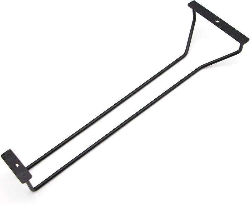 RedDreamer 14-Inch Black Wine Glass Rack, Under Cabinet Wine Glass Holder, Stemware Rack, Hanging Stemware Holder, Set of 2