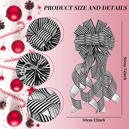 Zomiboo Classic Christmas Tree Decoration Set 40 Inch Black & White Holiday Decor