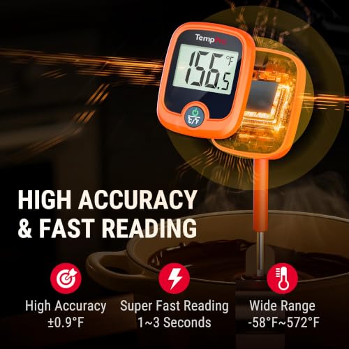 Digital Candy Thermometer with 10 Inch Long Probe & Pot Clip