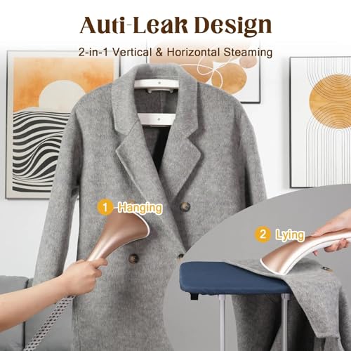 2000W Standing Garment Steamer with 10 Steam Levels and 2.7L Water Tank