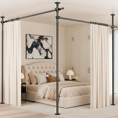 Adjustable No-Drill Room Divider Tension Rod, Heavy Duty Privacy Partition