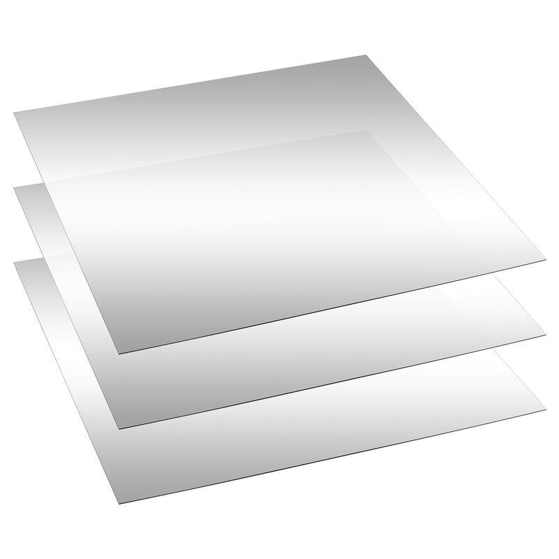 Yookeer 3 Pcs Two Way Mirror Glass, 12x24x0.04 Inch Acrylic See Through Infinity Mirror Sheet for Magic Project, 30% Transparent