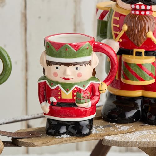 Nutcracker Parade 3D Sculpted Holiday Mugs Set of 4 – Festive