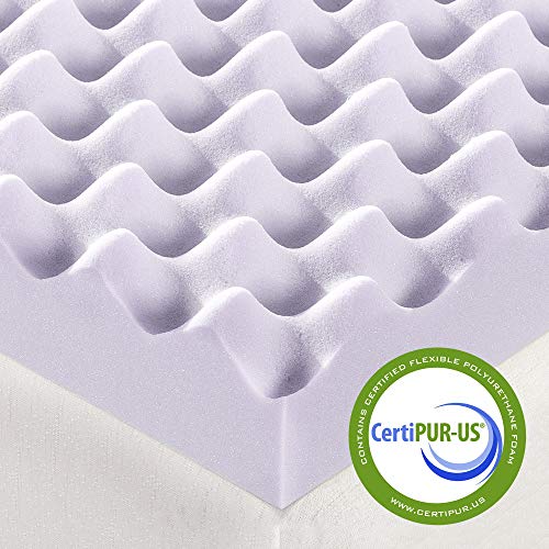Best Price Mattress 3-Inch Lavender Egg Crate Memory Foam Topper - Twin