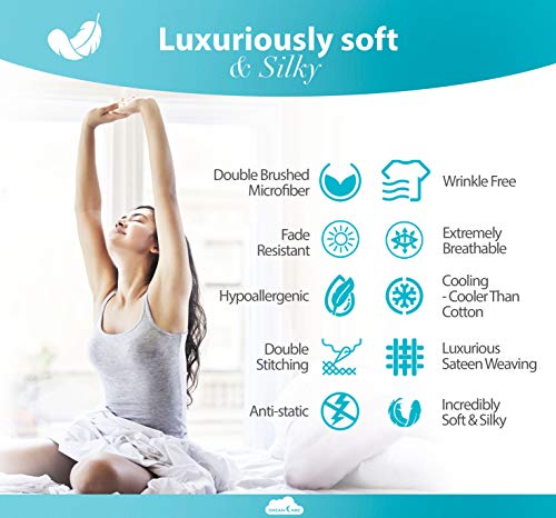 DREAMCARE 6-Piece King Sheet Set - Extra Deep Pocket Bed Sheets, Gray