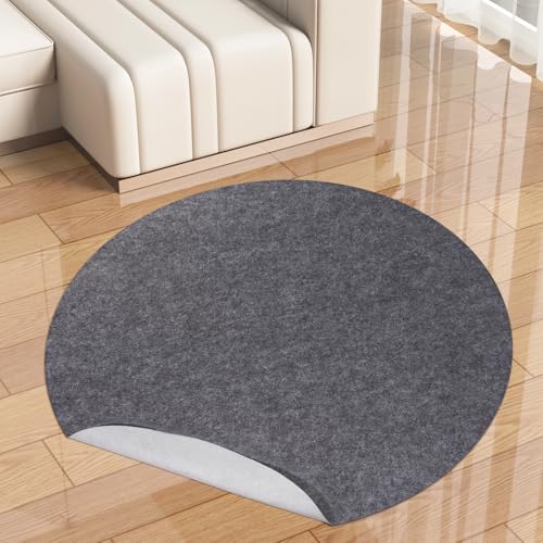 5 Ft Round Non-Slip Rug Pad, Waterproof Felt Carpet Cushion for Hardwood Floors