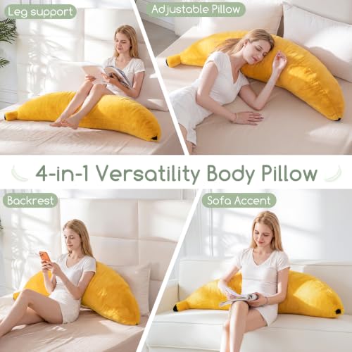 Banana Shape Memory Foam Body Pillow - Soft Decorative Cushion