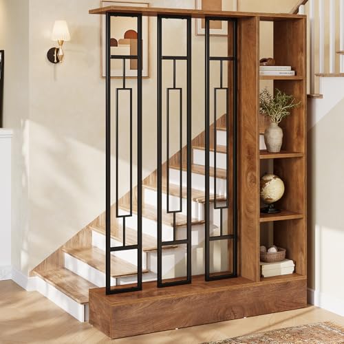 Tribesigns Brown 47.3" W x 71" Freestanding Room Divider with Shelves