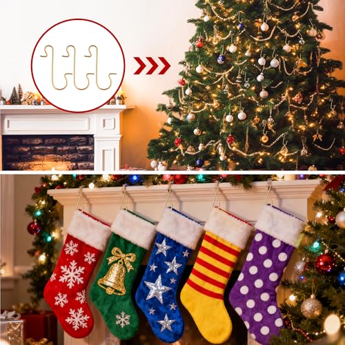 100 Pcs Christmas Ornament Hooks - Metal S-Hook Hangers for Tree Decor, Gold