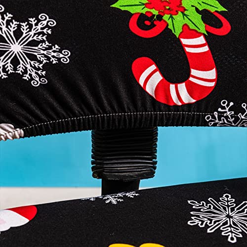 VIOKKO Christmas Office Chair Cover 2-Piece Waterproof Stretchable Seat & Back Protector, Merry Christmas - Black