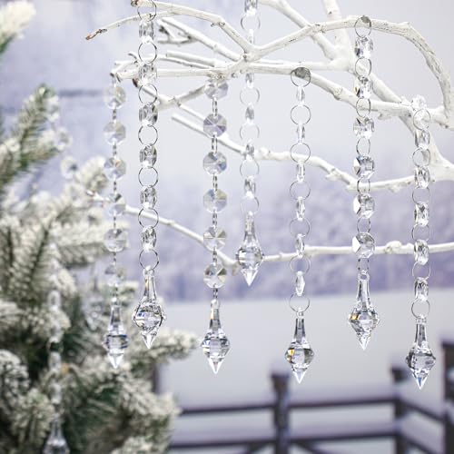 100 Pcs Acrylic Hanging Crystal Garland Strands for Chandelier Decor
