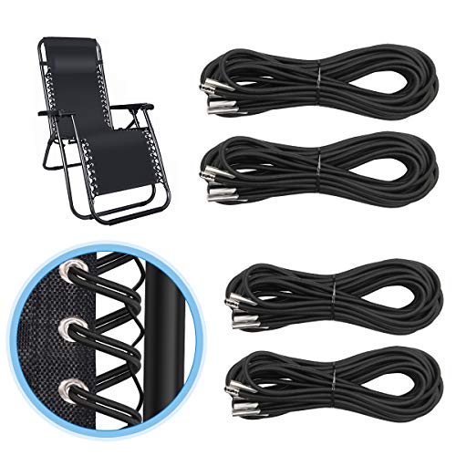 Universal Zero Gravity Chair Replacement Cords - 4-Pack Elastic Repair Kit