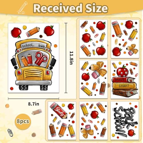 Back to School Window Clings - 8 Reusable Classroom Decor Sheets