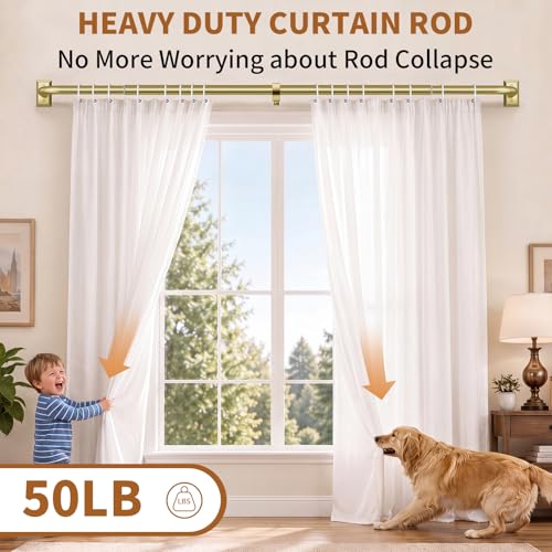 Adjustable Wrap Around Curtain Rod, Heavy Duty Blackout Rod 28 to 48 Inches