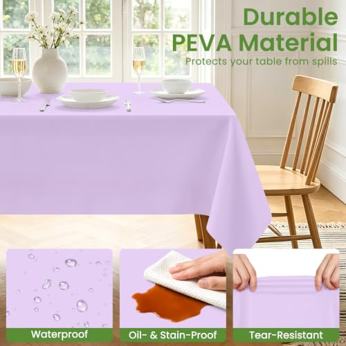 Disposable Light Purple Plastic Tablecloth 3-Pack - 54x108 Rectangular Cover