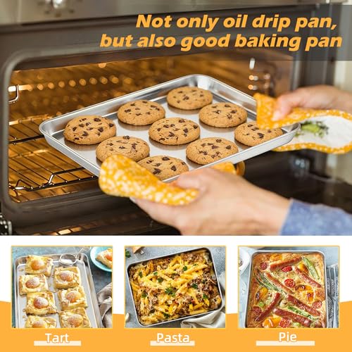 Stainless Steel Air Fryer Basket and Tray Set, 2-Piece Oven Rack