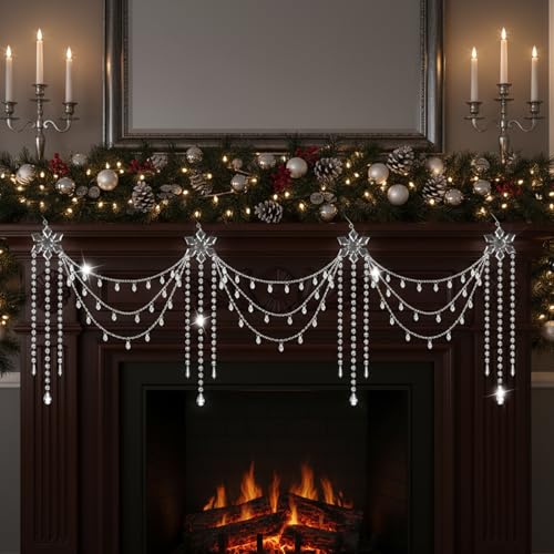 Yalikop 6 ft Crystal Tassel Garland Decoration - Christmas Tree Ornament (Crystal / 5.91 ft variation)