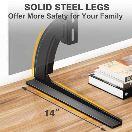 Universal Tabletop TV Stand Base for 27-65 Inch TVs, Height Adjustable