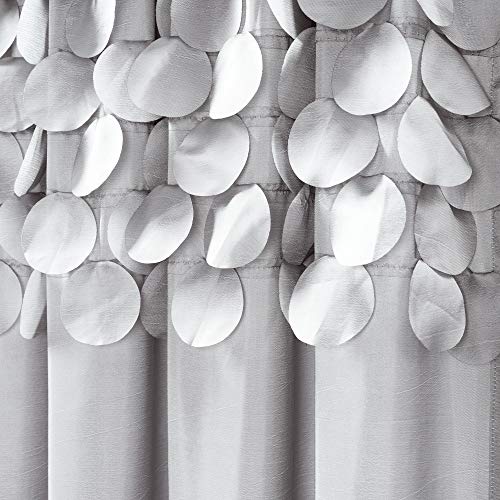 Lush Decor Circle Dream Window Curtains Panel Set for Living, Dining Room, Bedroom (Pair), 54"W x 84"L, Light Gray