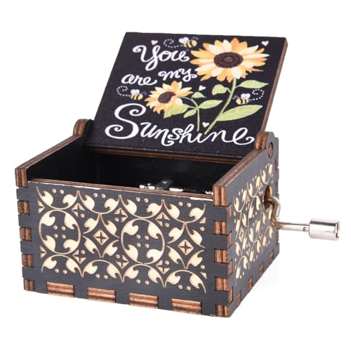 You Are My Sunshine Laser Engraved Wooden Hand Crank Music Box
