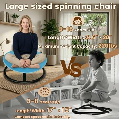 360° Sensory Spinning Chair for Kids, Heavy Duty Balance & Focus Toy