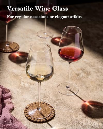 JBHO Set of 4 Italian Style Lead-Free Crystal Bordeaux Wine Glasses 18oz - Gift Ready