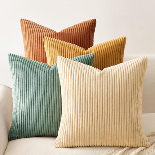 Topfinel Decorative Throw Pillow Covers Set of 4 (18x18 Soft Cushion Cases)
