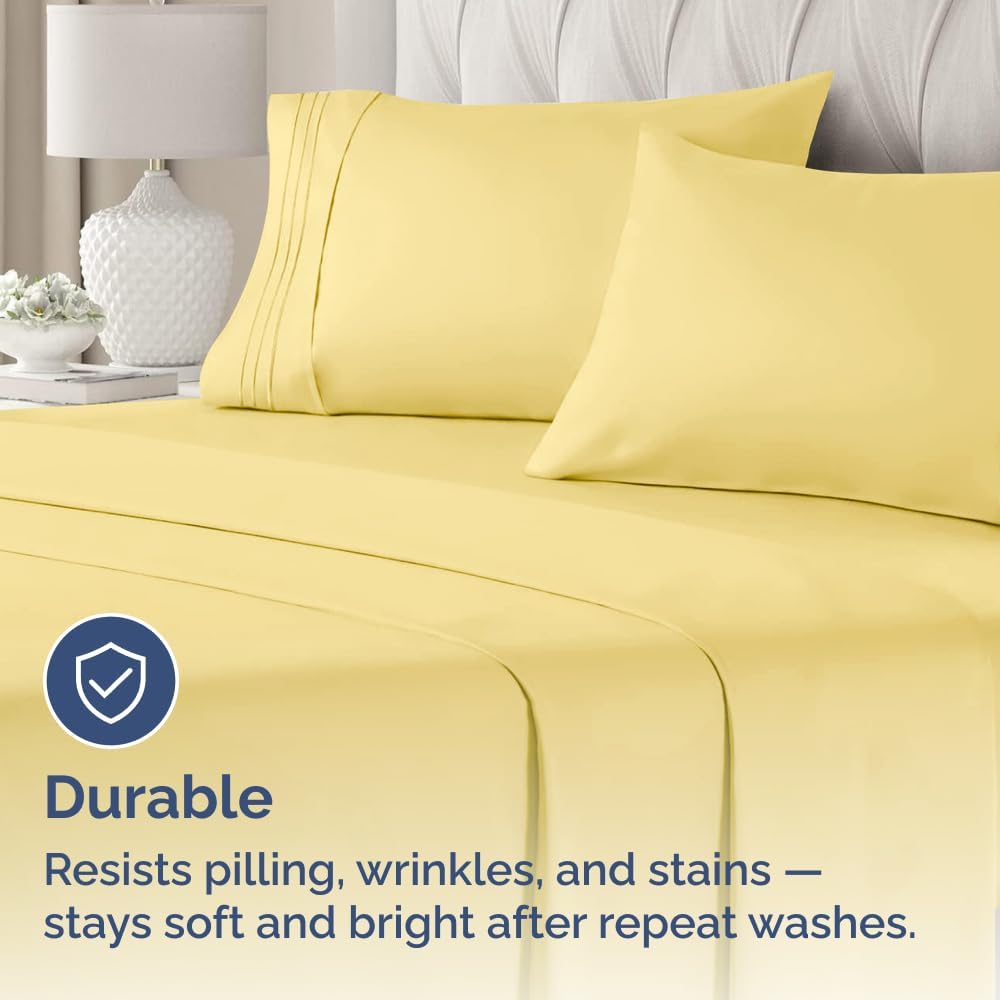 Skiennix Body Pillowcases Set of 2 | Soft 20x54 Long Pillow Covers for Side Sleepers - Wrinkle-Free, Machine Washable, Yellow