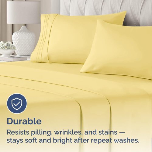 King Standard Pillow Cases by King - Ultra-Soft Hotel Quality | Fade-Free & Wrinkle Resistant - 2 Piece Set in Yellow