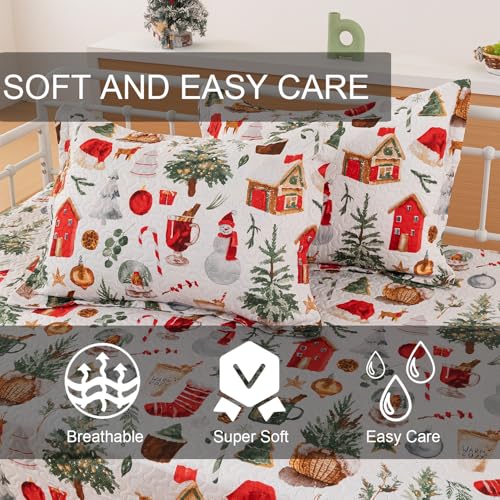 Christmas 5-Piece Twin Daybed Bedding Set with Snowman & Tree
