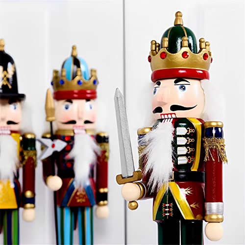 12-Inch Traditional Wooden Nutcracker Soldier - Hand-Painted Tabletop Decor