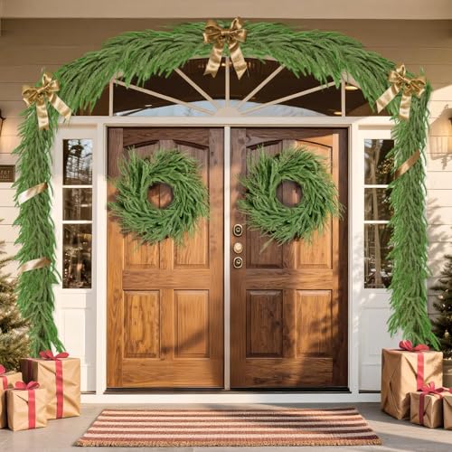 6 Ft Norfolk Pine Garland, Real Touch 2-Piece Christmas Garland - Phoncoo