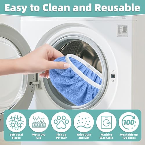 Reusable Microfiber Mop Pads for Dry Sweeping & Wet Mopping - 6 Pack