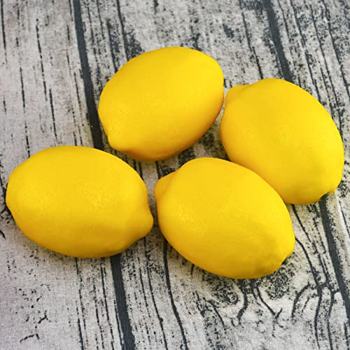 10pcs Lifelike Artificial Lemons - Realistic Yellow Fake Fruit for Home Kitchen Decoration
