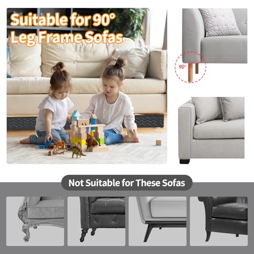 Under Couch Blocker for Toys, 157-Inch Elastic Sofa Barrier for Furniture