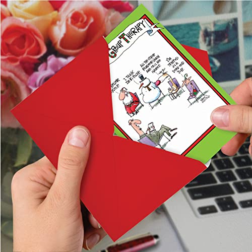 NobleWorks Group Therapy Christmas Funny Greeting Card – Holiday Humor