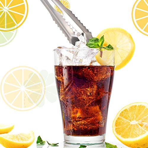 10-Piece Stainless Steel Ice Tongs with Sawtooth Grip - 7.5 Inch Bar & Restaurant Serving Tongs