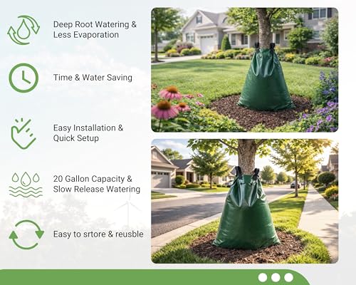 20-Gallon Tree Watering Bags (3-Pack) - Slow Release Drip Irrigation