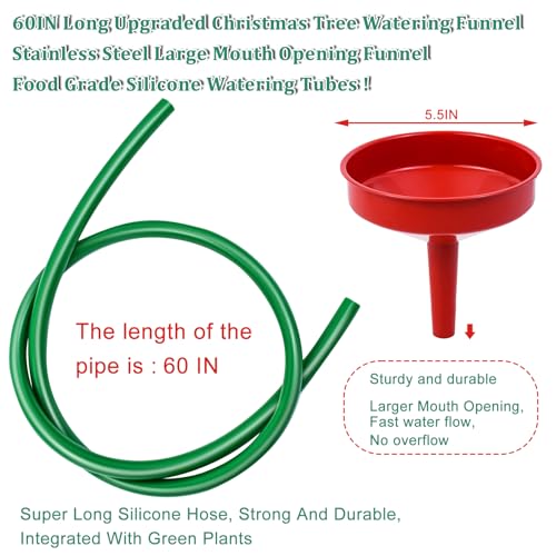 Christmas Tree Watering Funnel System with 60-Inch Hose & Wide Spout