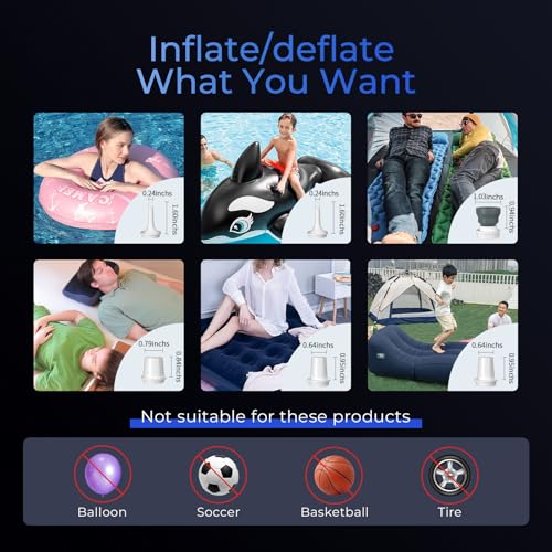 Portable Air Pump with 3600mAh Battery - Quick Inflate & Deflate