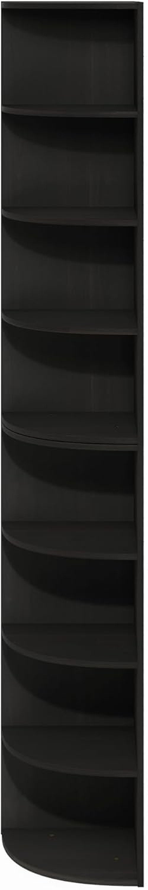 Furinno ECON Corner Shelf - 8-Tier Espresso Bookcase for Stylish Organization & Storage