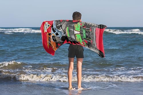 Monster Truck Kids Beach Towel - Soft 100% Cotton 28 x 58 Inch Pool Towel