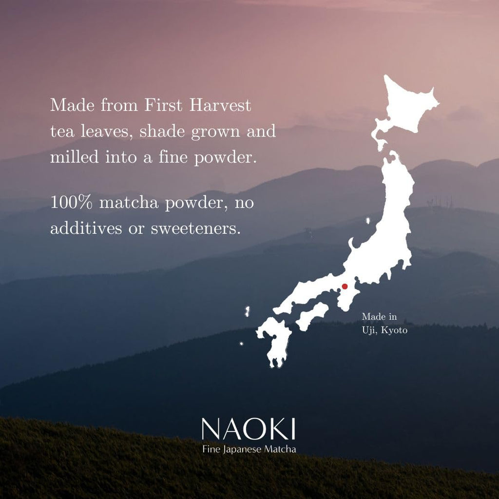 Naoki Matcha Ceremonial Grade Green Tea Powder - Authentic Japanese First Harvest from Uji, Kyoto (100g / 3.5oz)