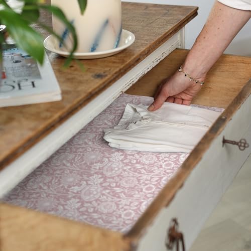 Rose Scented Drawer Liners - Floral Paper Sheets for Wardrobes, 5 Pack