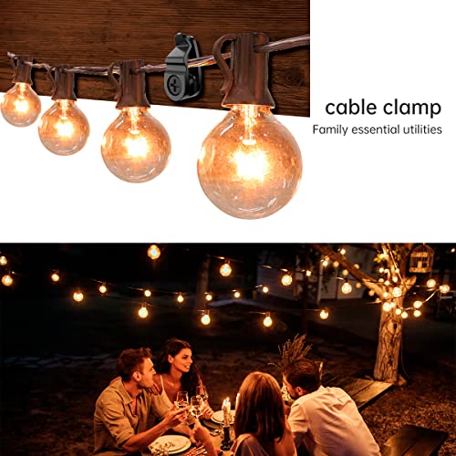 Outdoor String Light Hanger Hooks with Safety Clip - 50 Pack, Black