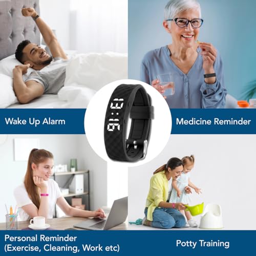 Vibrating Alarm Reminder Watch with 10 Daily Alarms for Pills & Tasks